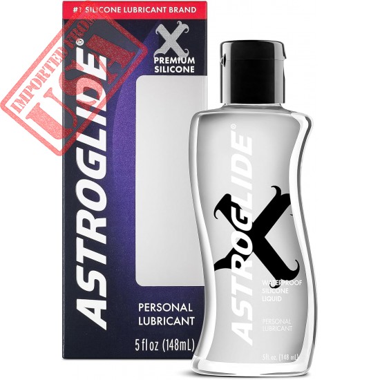 Astroglide Silicone Lube (5oz), X Premium Personal Lubricant Extra Long-Lasting Silky Lube, Waterproof