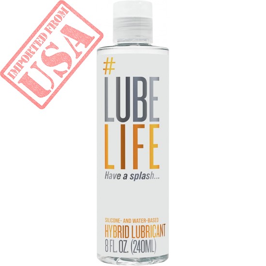 Lube Life Silicone and Water-Based Hybrid Lubricant, Long Lasting Lube for Men, Women and Couples, 8 Fl Oz