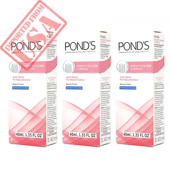 Pond's Perfect Color Beauty Cream, Anti-Marks Beauty Cream and Moisturizer, Normal to Dry Skin, 3-Pack of 1.35 Fo Oz Each