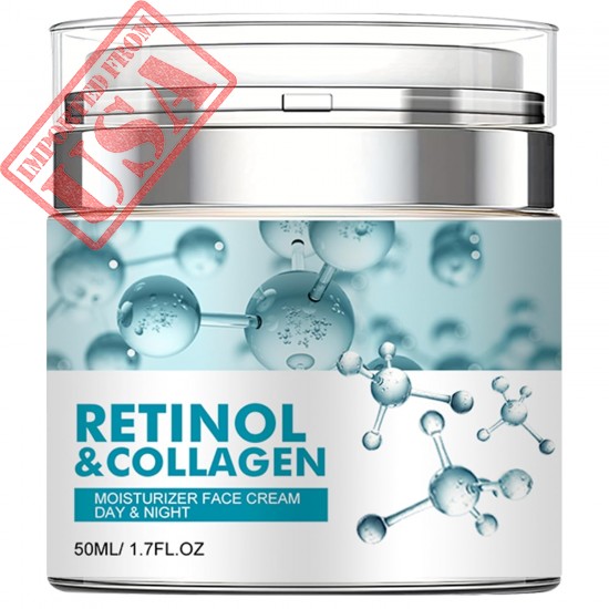 Retinol Cream for Face, Facial Moisturizer with Collagen and Hyaluronic Acid, Anti Aging Cream for Lifting Skin, Day & Night Face Cream Diminishes Wrinkles, Fine Lines, and Dryness