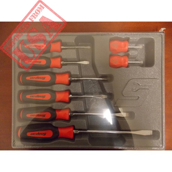 Snap-On 8 Piece Screwdriver Set, 5 Flats/3 Phillips, Part #SGDX80BR