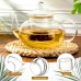 2 Pack 600ml Glass Teapot with Infuser, Clear Glass Tea Kettle, Stovetop Safe Glass Boiling Pot, Blooming and Loose Leaf Tea Maker