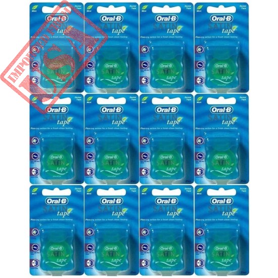 Oral-B Statin Tape Dental Floss 25m (12 Units) by Oral-B Satin Tape Mint