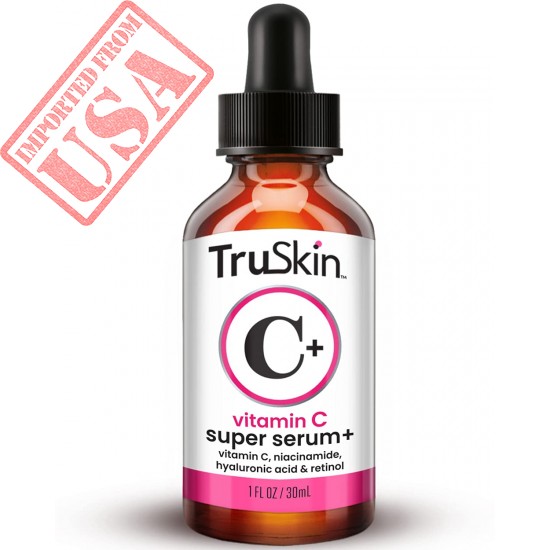 TruSkin Vitamin C-Plus Super Serum, Anti Aging Anti-Wrinkle Facial Serum with Niacinamide, Retinol, Hyaluronic Acid, and Salicylic Acid, 1 oz