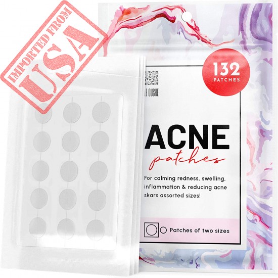 Acne Patches 132 Dots 3 Sizes 8 mm, 10 mm, 12 mm - Hydrocolloid Pimple Patches Blemish Protective Cover Absorbing Spot Treatment Hydrocolloid Dressing Zit Sticker Healing Dot