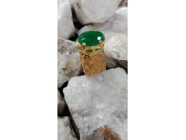 24K Gold Plated Handmade Ring studded Emerald Stone