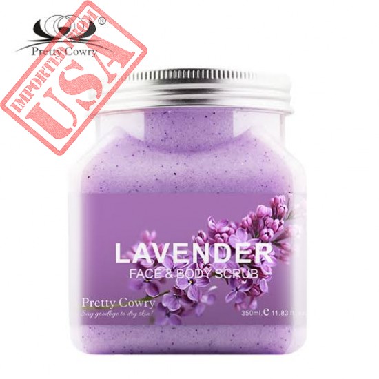 Pretty Cowry Deep Cleansing Exfoliator Lavender Face and Body scrub 350ml