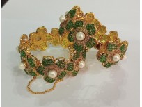 24K Gold Plated Handmade Emerald bangles