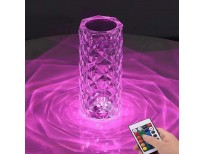 VJK Crystal Lamp Romantic LED Rose Diamond Table Lamp Color Changing RGB Night Light Remote & Touch Control Rechargeable Lamp for Bedroom Living Room Party Dinner Valentines Christmas Decor