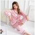 Printed Hot Sexy Silk Ladies Sleep Wear Night Dress with Shirt and Trouser (Complete Sleeping Suit) For Women and Girls
