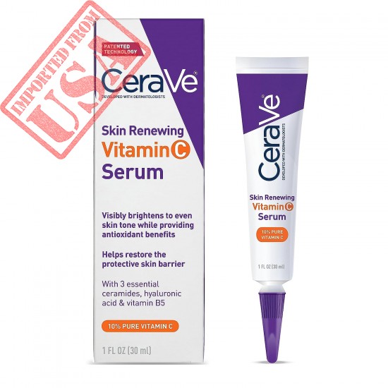 CeraVe Vitamin C Serum with Hyaluronic Acid | Skin Brightening Serum for Face with 10% Pure Vitamin C | Fragrance Free | 1 Fl. Oz