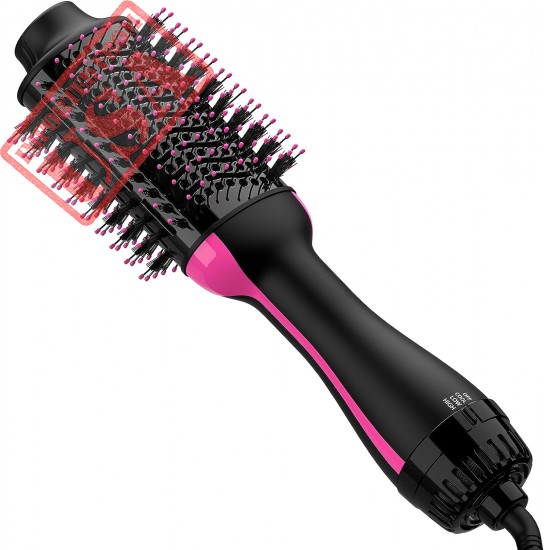 Hair Dryer Brush Blow Dryer Brush in One Upgraded 4 in 1 Hair Dryer and Styler Volumizer with Negative Ion Anti-frizz Ceramic Titanium Barrel Hot Air Hair Straightener Brush 75MM Oval Shape
