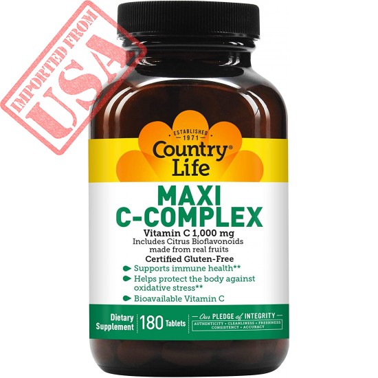 Country Life Maxi C-Complex (Vitamin C 1000 Mg Bioflavonoids) (tr), 180-Count