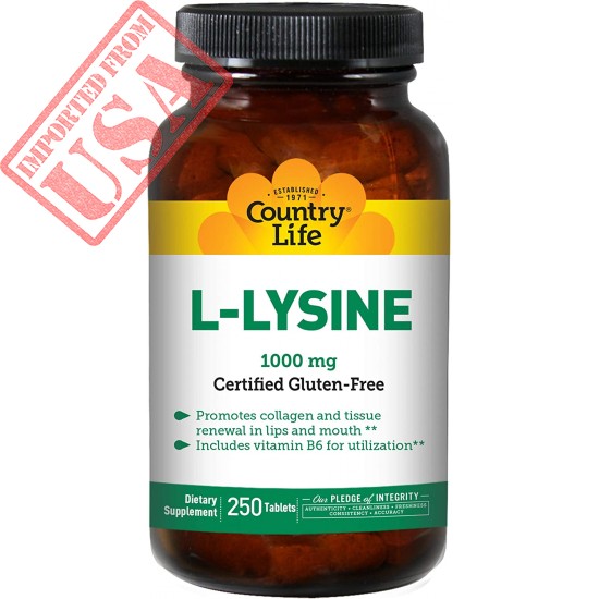 Country Life L-lysine 1000 Mg with b-6, 250-Count