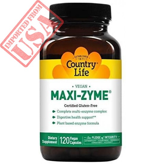 Country Life Maxi-Zyme Caps - 120 Vegetarian Capsules - Digestive Enzyme Complex to Support Maximum Digestive Power