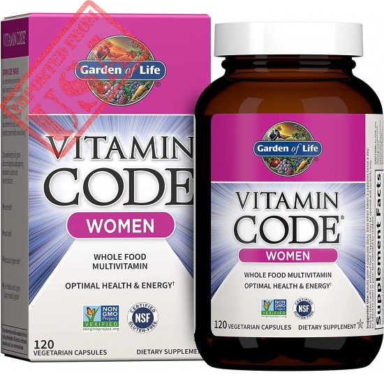 Garden of Life Multivitamin for Women, Vitamin Code Women's Multi - 120 Capsules, Whole Food Womens Multi, Vitamins, Iron, Folate not Folic Acid & Probiotics for Womens Energy, Vegetarian Supplements