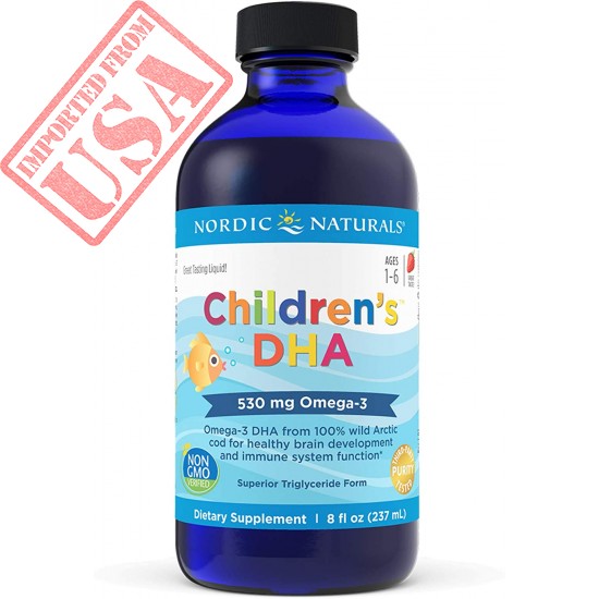 Nordic Naturals Children’s DHA, Strawberry - 8 oz - 530 mg Omega-3 with EPA & DHA - Brain Development & Function - Non-GMO - 96 Servings