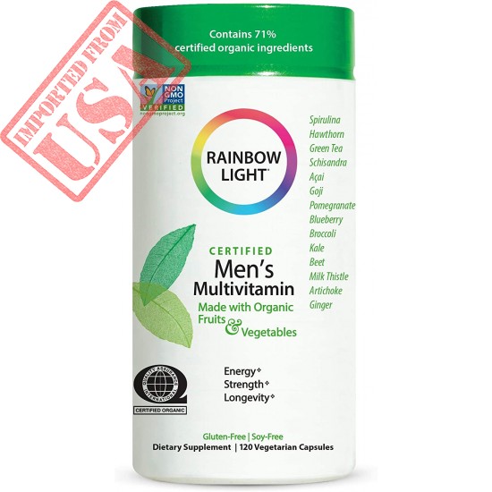 Rainbow Light Certified Organics Men's Multivitamin, 120 Capsules (Package May Vary)