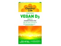 Country Life Vegan D3 5000 IU - 60 Softgels - 100% Plant-derived - Promotes Immune Health & Bones