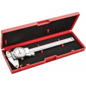 Starrett Dial Caliper Measuring Tool 3202-6, Hardened Stainless Steel Metal, 6 Inch Range, 0.001" Graduation, Measure Inside Outside Dimensions and Depth, Carry Case Included, White