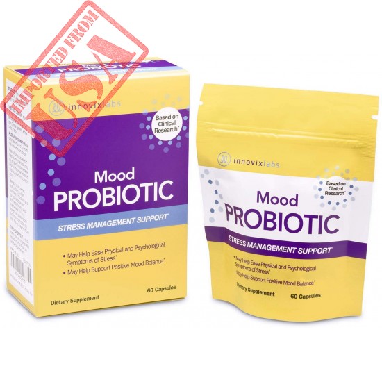 InnovixLabs Mood Probiotic, 60 Capsules, Lactobacillus helveticus Rosell-52ND & Bifidobacterium longum Rosell-175, 1st Probiotic Formula Clinically Studied for Mood Health, Probiotics for Men & Women