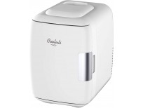 Cooluli Skincare Mini Fridge for Bedroom - Car, Office Desk & Dorm Room - Portable 4L/6 Can Electric Plug In Cooler & Warmer for Food, Drinks, Beauty & Makeup - 12v AC/DC & Exclusive USB Option, White