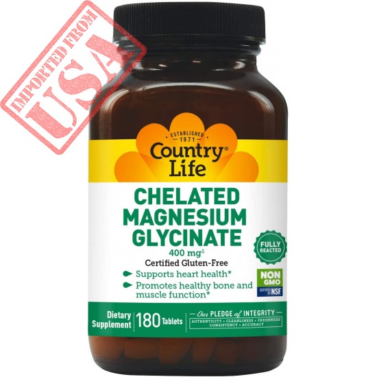 Country Life - Chelated Magnesium Glycinate, 400 mg - 180 Tablets