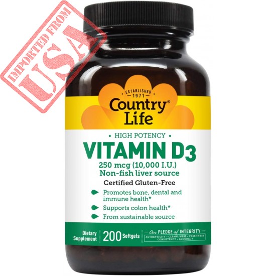 Vitamin D3 10000 IU Country Life 200 Softgel