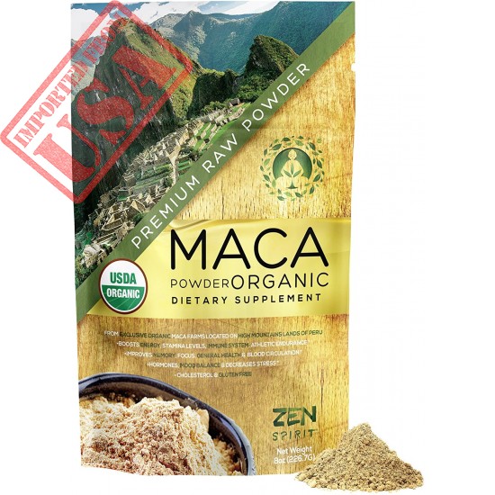 Maca Powder Organic - Peruvian Root Premium Grade Superfood (Raw) - USDA & Vegan Certified - 226.7g (8oz) - Perfect for Breakfast, Smoothies, Baking & Ice Cream.
