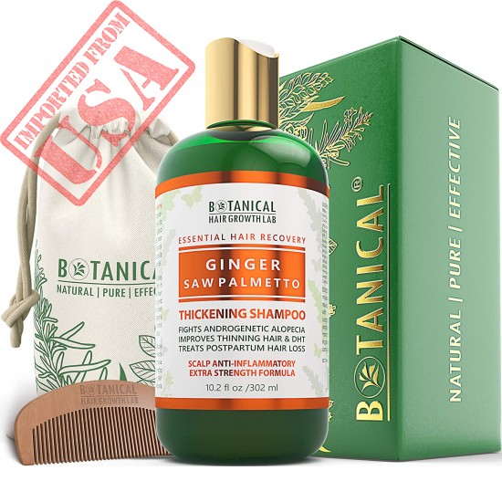 BOTANICAL HAIR GROWTH LAB - Hair Thickening Shampoo - Ginger Saw Palmetto - Anti-Inflammatory/Extra Strength - For Hair Loss Prevention Alopecia Postpartum DHT Blocker - Gift Set - 10.2 Ounce