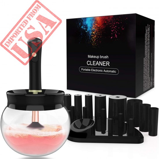 Premium Makeup Brush Cleaner Dryer Super-Fast Electric Brush Cleaner Machine Automatic Brush Cleaner Spinner Makeup Brush Tools (Black)