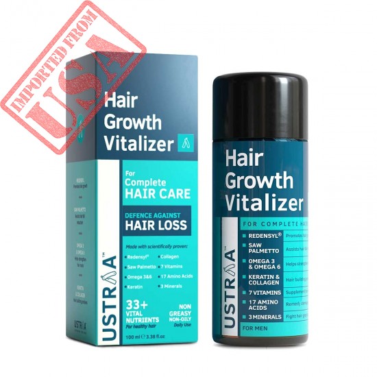 Ustraa Hair Growth Vitalizer - With Award-Winning Redensyl, Jojoba Oil and Saw Palmetto - Treatment for Hair Loss - 3.38 oz