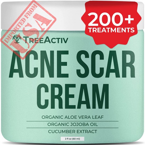 TreeActiv Acne Scar Cream | Pimple Fade Cream Moisturizer for Face and Body | Cystic Acne Spot Treatment with Manuka Honey & Vitamin E Oil for Scars, Blemishes, Marks, & Dark Spots | 200+ Treatments