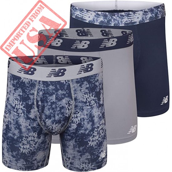 New Balance Men's 6" Boxer Brief Fly Front with Pouch, 3-Pack