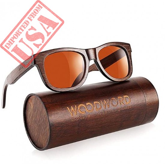 Polarized Wood Sunglasses for Men Women - Bamboo Wood Sunglasses with Case