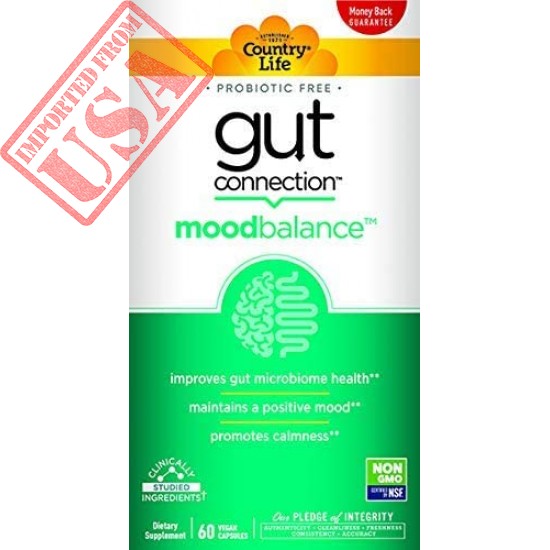 Country Life Gut Connection - Mood Balance - 60 ct - Help Improve Microbiome Health - Positive Mood - Promotes Calm