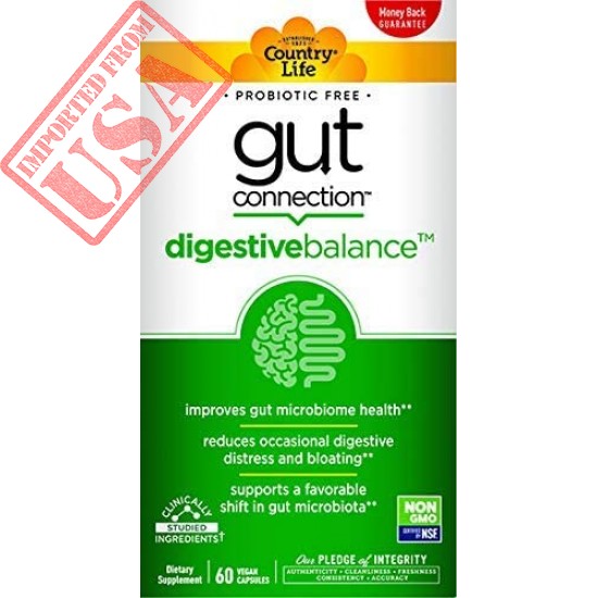 Country Life Gut Connection - 60 ct - Digestive Balance - Help Improve Gut Microbiome Health - Reduces Occasional Digestive Distress & Bloating - Supports Favorable Shift in Gut Microbiota