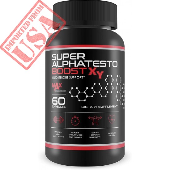 Super AlphaTesto Boost X Y - Natural Testosterone Support - Boost Free Testosterone with This Herbal Super Alpha Testo Boost X Blend - Improve Muscle Growth - Feel Youth, Power, Energy, and Drive