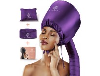 Eleganty Soft Bonnet Hood Hairdryer Attachment with Headband that Reduces Heat Around Ears and Neck to Enjoy Long Sessions - Used for Hair Styling, Deep Conditioning and Hair Drying (Purple)