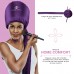 Eleganty Soft Bonnet Hood Hairdryer Attachment with Headband that Reduces Heat Around Ears and Neck to Enjoy Long Sessions - Used for Hair Styling, Deep Conditioning and Hair Drying (Purple)