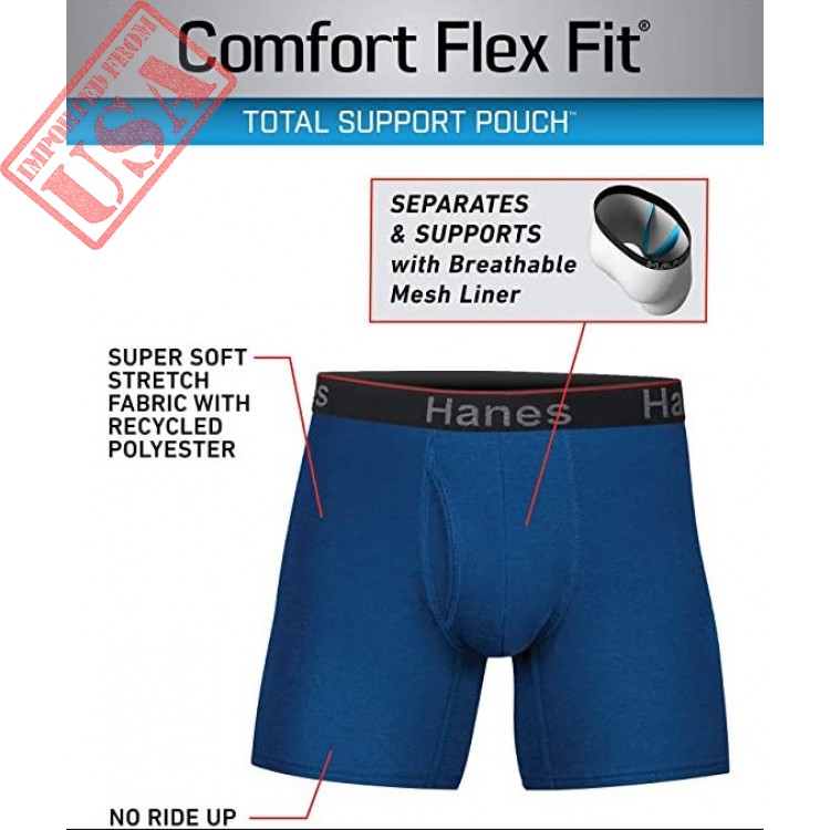 Hanes Mens Comfort Flex Fit Total Support Pouch 3-Pack, Available in  Regular and Long Leg