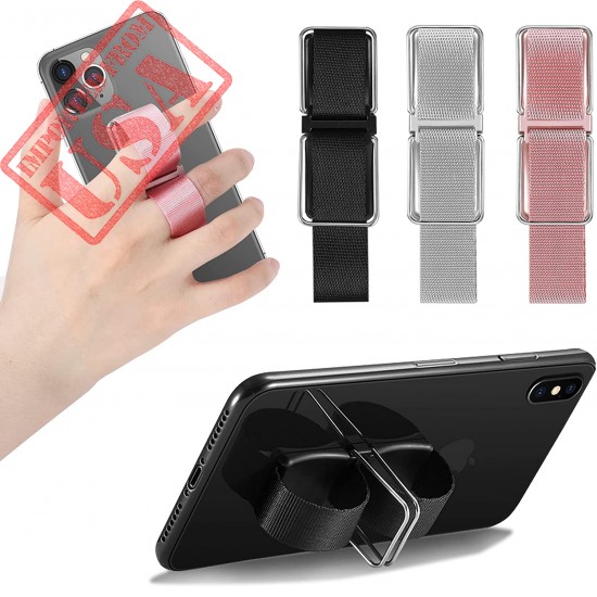 Phone Grip, Senose Phone Holder for Hand Phone Finger Stand Gripper for Back of Phone, Phone Strap Loop Compatible with iPhone Samsung Galaxy Any Smartphone，3 PCS