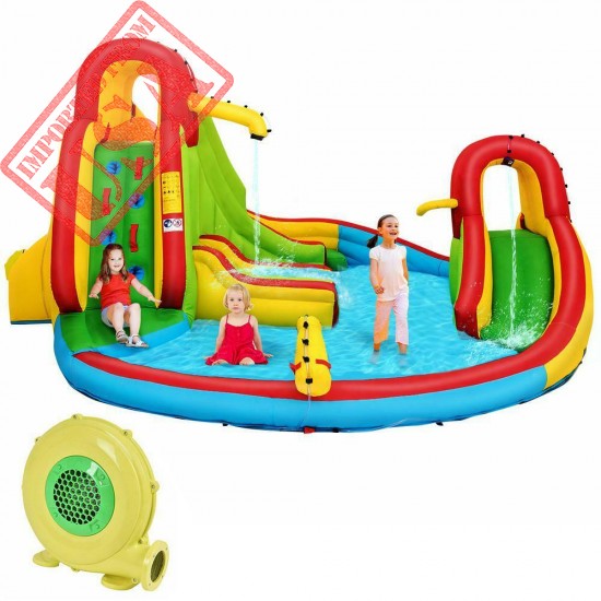 Kids Inflatable Water Slide Bounce Park Splash Pool Water Cannon 480W Blower