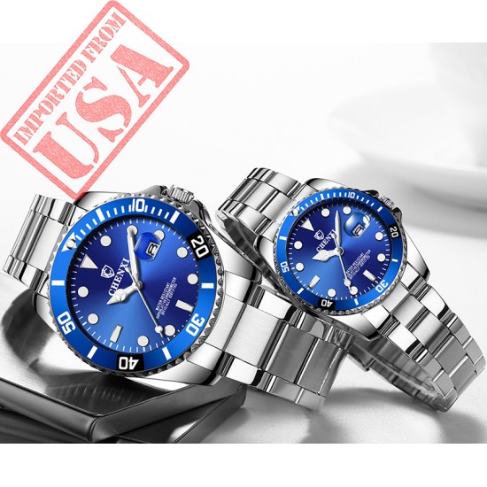 High Quality Custom Men Women Wristwatch Lover Stainless Steel Quartz Couple Watch Set