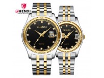 CHENXI 8204 Brand Lover's Wrist Watch Luxury Stainless Steel Belt Waterproof Date Clock Crystal Women Men Couple Quartz Watches