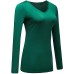 OThread & Co. Women's Short Sleeve T-Shirt V-Neck Plain Basic Spandex Tee
