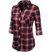 JJ Perfection Womens Long Sleeve Collared Button Down Plaid Flannel Shirt