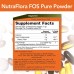 NOW Supplements, NutraFlora FOS (Fructooligosaccharides) Pure Powder, Prebiotic Fiber, 4-Ounce