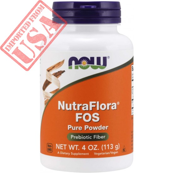 NOW Supplements, NutraFlora FOS (Fructooligosaccharides) Pure Powder, Prebiotic Fiber, 4-Ounce