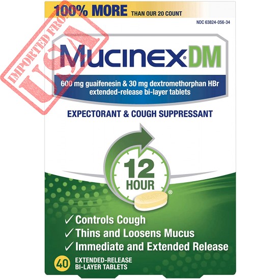 Mucinex Cough Suppressant and Expectorant, DM 12 Hr Relief Tablets, 600 mg, Multicolor